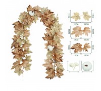 Лиана кленовые листья с ягодками и тыквами, 00287